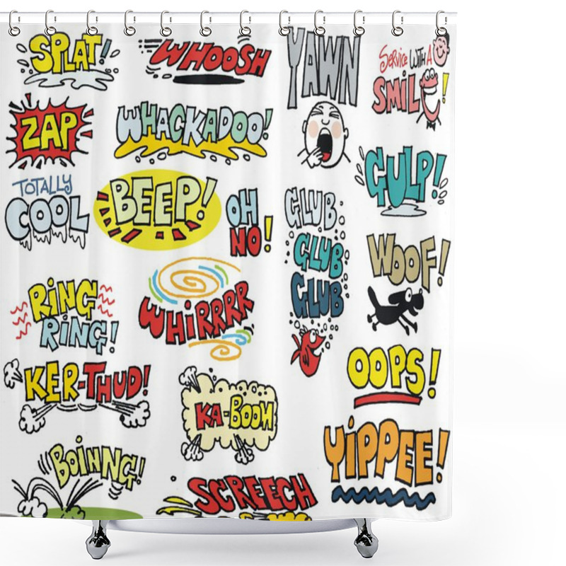 Personality  Vector Illustration With Comic Book Words Shower Curtains