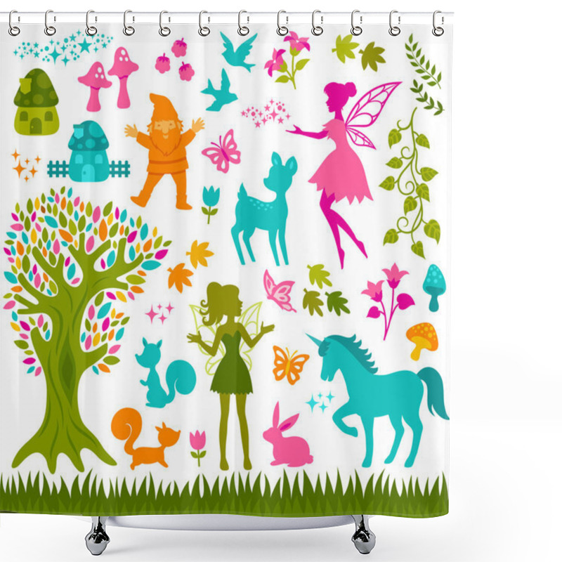 Personality  Magical Forest Silhouetes Shower Curtains