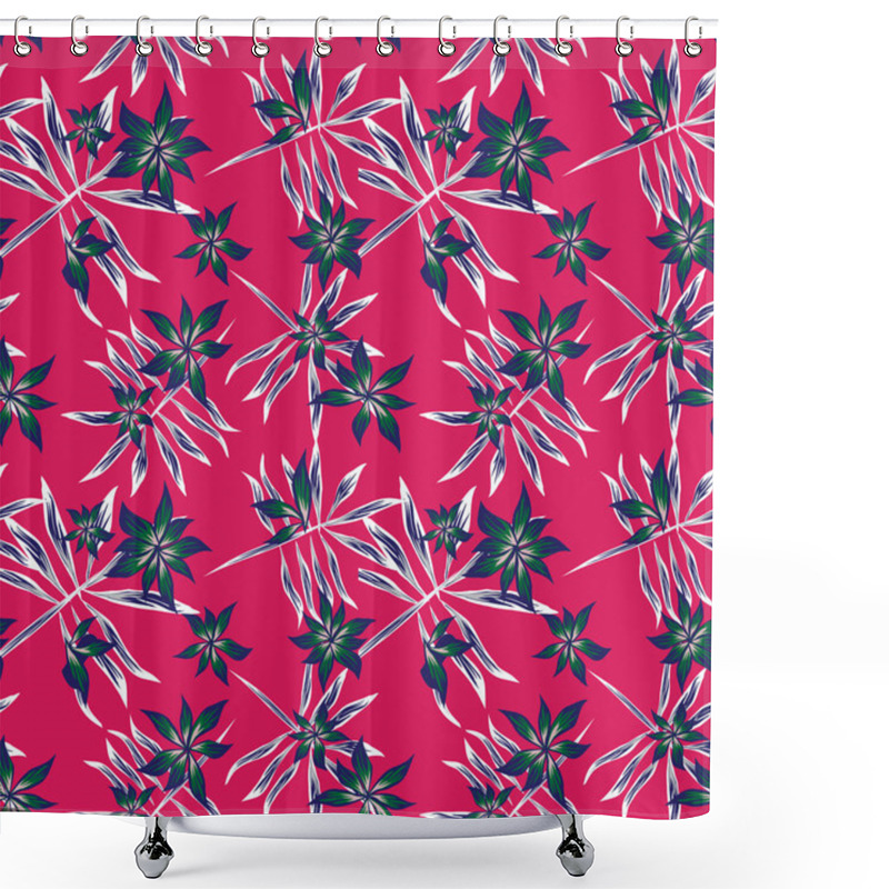 Personality  Tropical Botanical Floral Seamless Pattern Shower Curtains