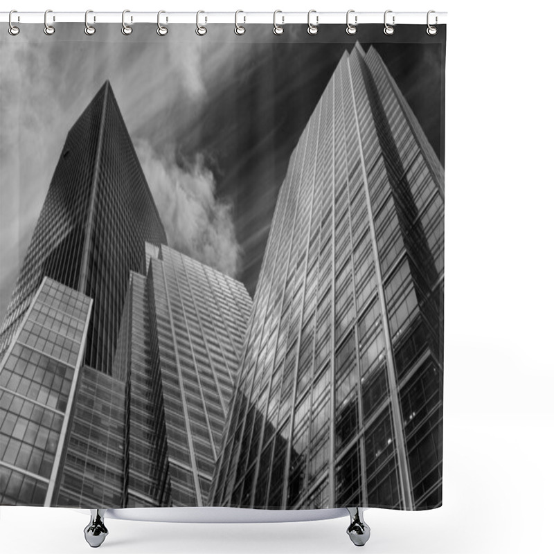 Personality  Dramatic High Contrast Black And White Business Concept Image Shower Curtains