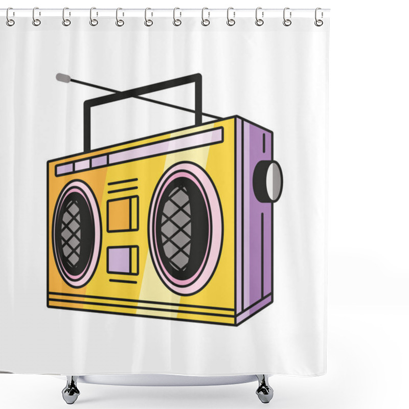 Personality  Radio Pop Art Nineties Icon Shower Curtains