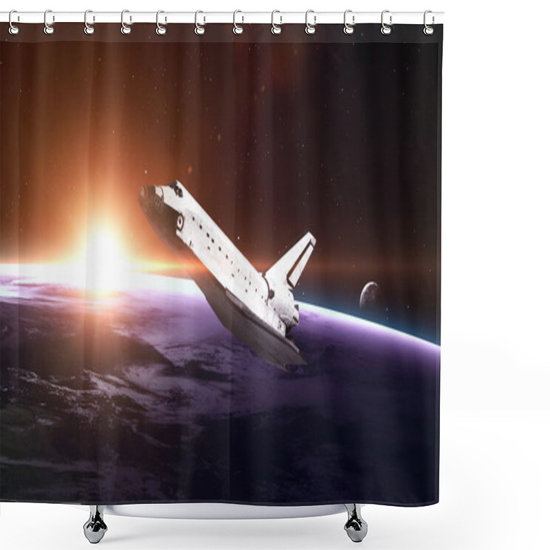 Personality  Space Shuttle Leaving Earth - Elements Of This Image Furnished By NASA Shower Curtains