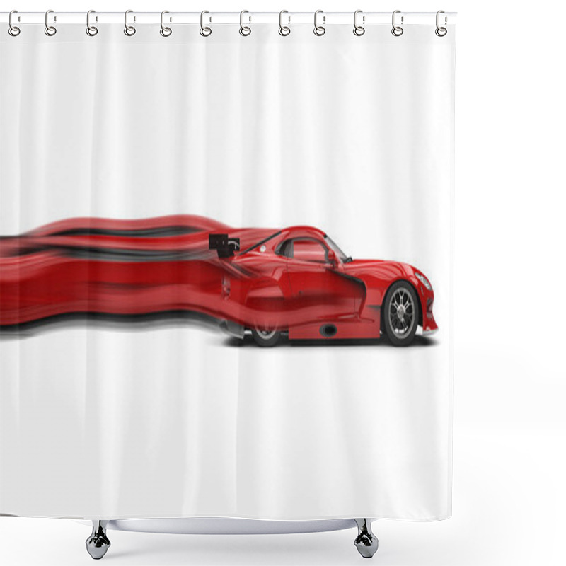 Personality  Super Fast Modern Red Sports Car - Paint Trails FX Shower Curtains