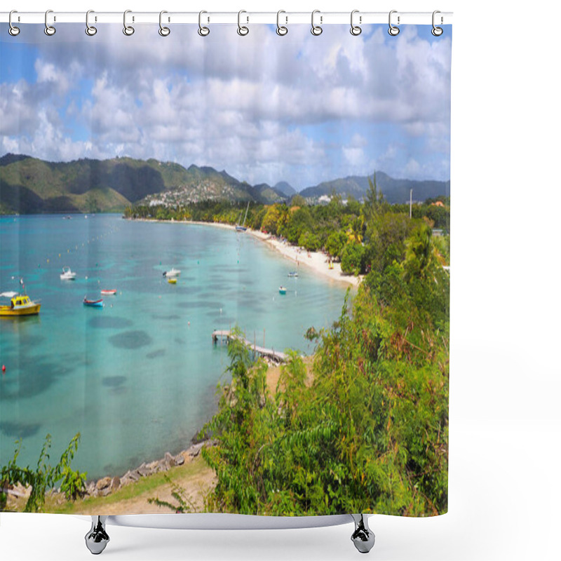 Personality  Panoramic View Of The Salines Beach, Located On The Grande Anse Des Salines. One Of The Most Beautiful Beach In Martinique. FWI. Shower Curtains