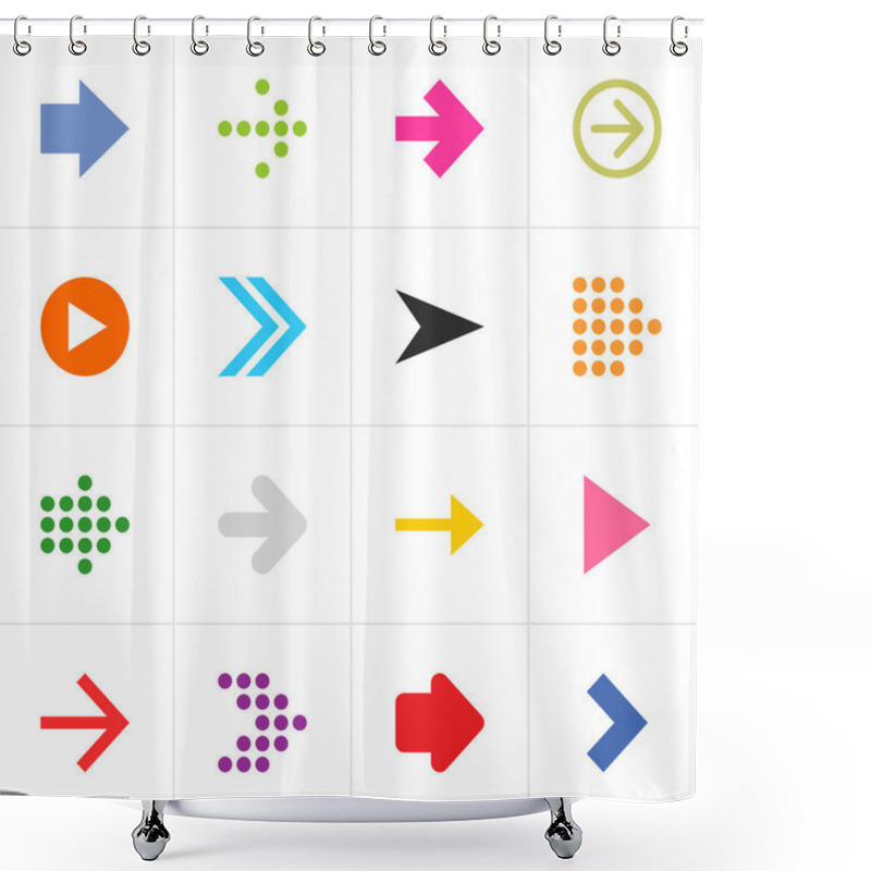 Personality  16 Arrow Sign Pictogram Set Shower Curtains