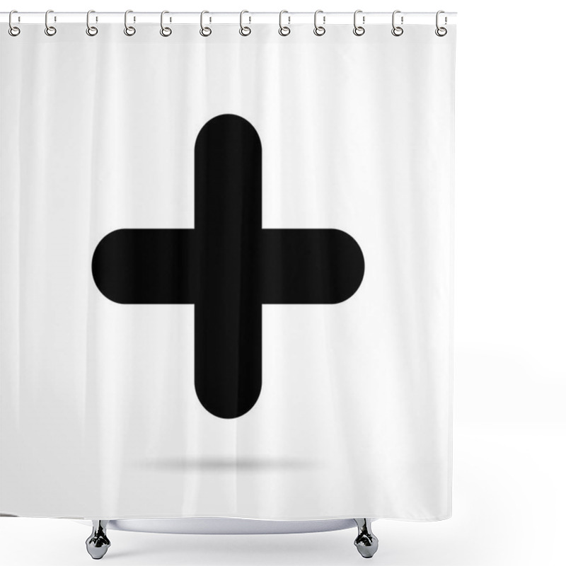 Personality  Plus Sign Icon Shower Curtains