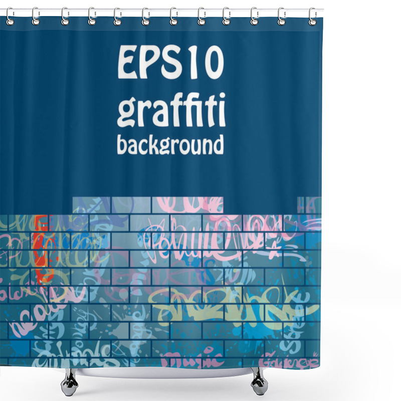 Personality  Graffiti Background Design Shower Curtains