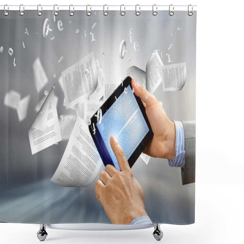 Personality  E Book Reader And Books Shower Curtains