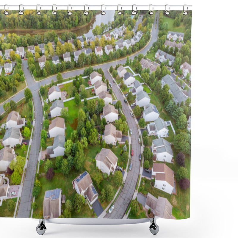 Personality  Panorama Aerial Top View Landscape The Residential Quarters At Beautiful Town In New Jersey US Shower Curtains