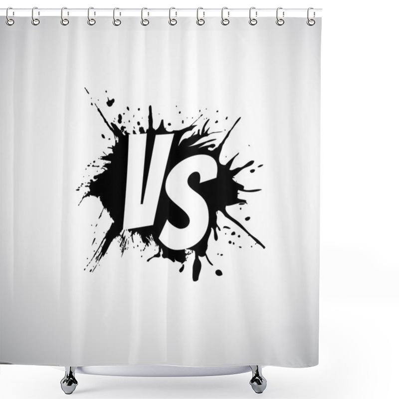 Personality  Versus letters logo. White V and S on black splash. shower curtains