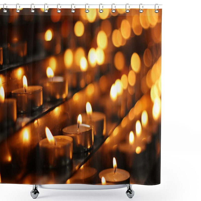 Personality  Church Candles Shower Curtains