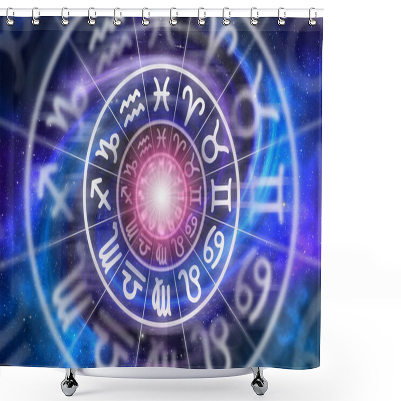 Personality  Zodiac Signs Inside Of Horoscope Circle - Astrology And Horoscopes Concept Shower Curtains