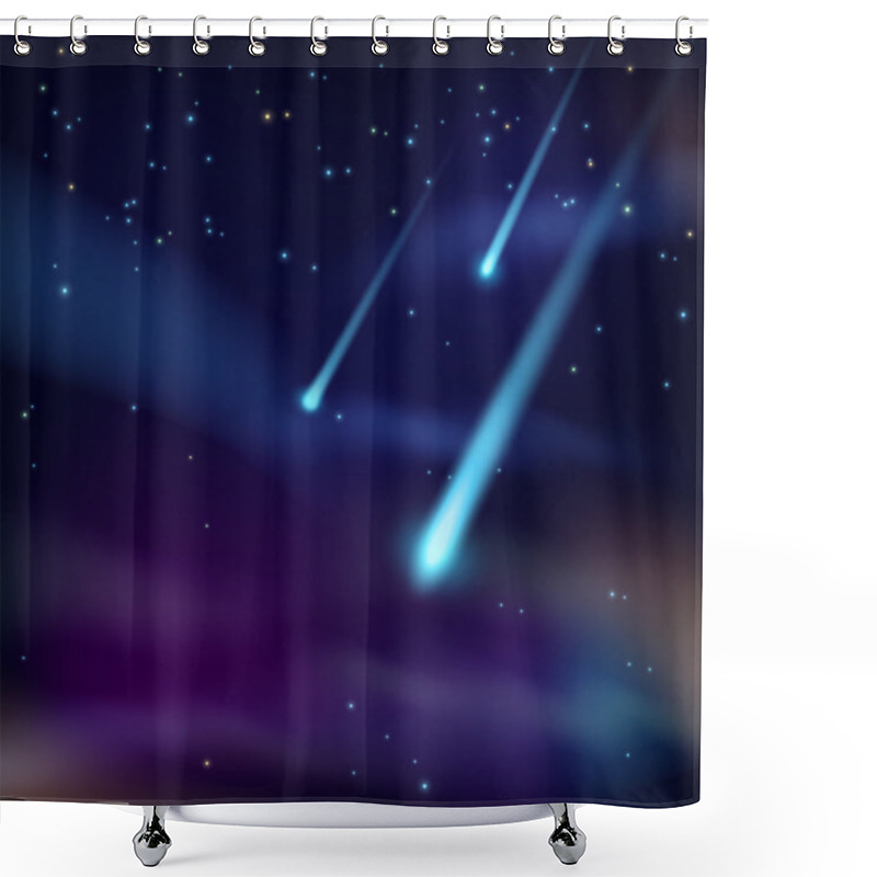 Personality  Night Sky With Comets Wallpaper Shower Curtains