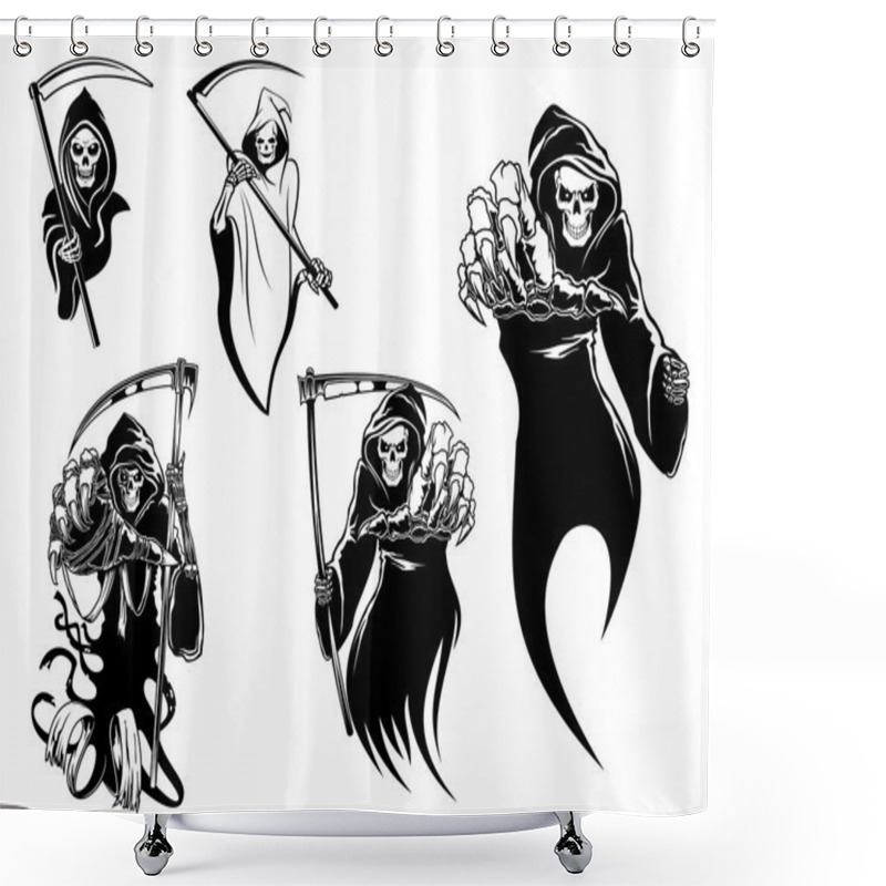 Personality  Death Skeleton Characters Shower Curtains