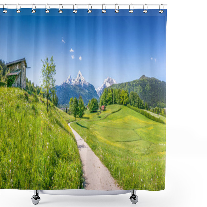 Personality  Idyllic Summer Landscape In The Alps Shower Curtains