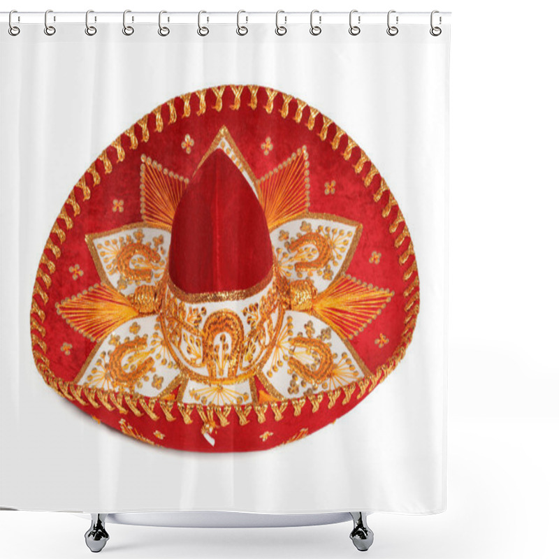 Personality  Red Sombrero Isolated Shower Curtains