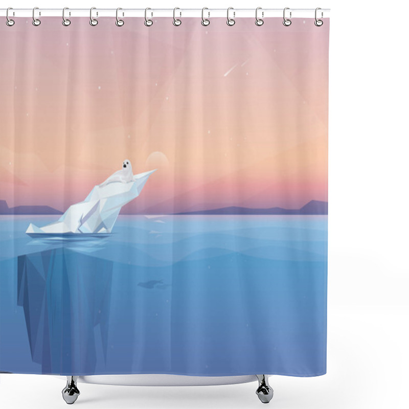 Personality  Harp Seal On A Melting Iceberg Shower Curtains