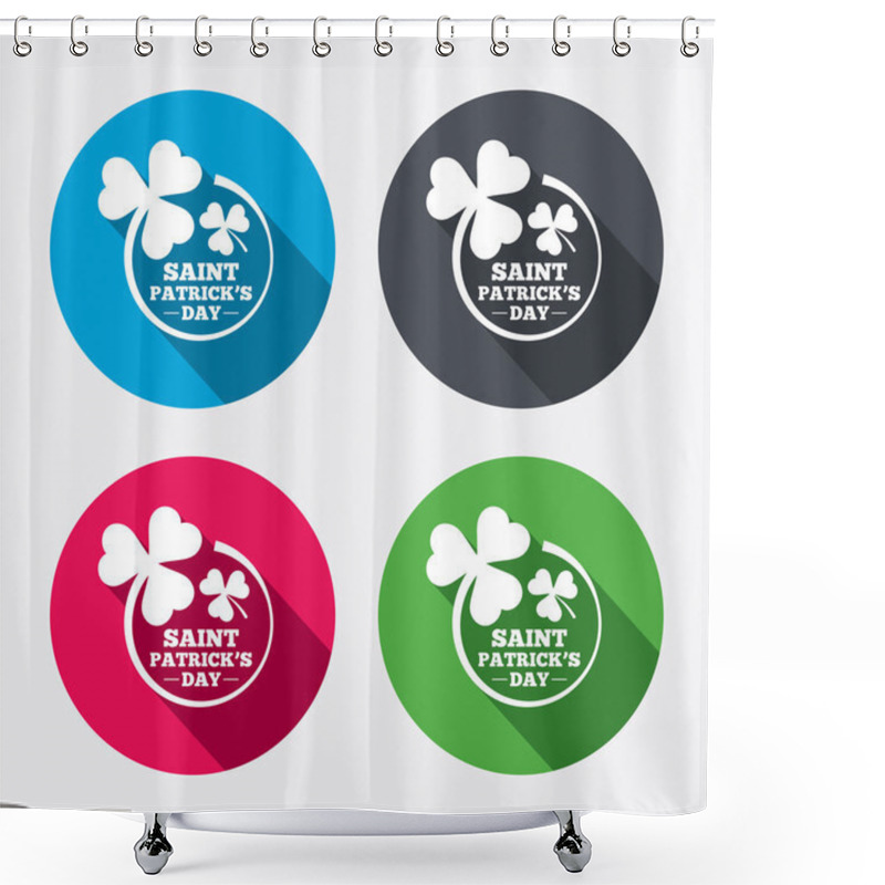 Personality  Clovers In Circle Icons Shower Curtains