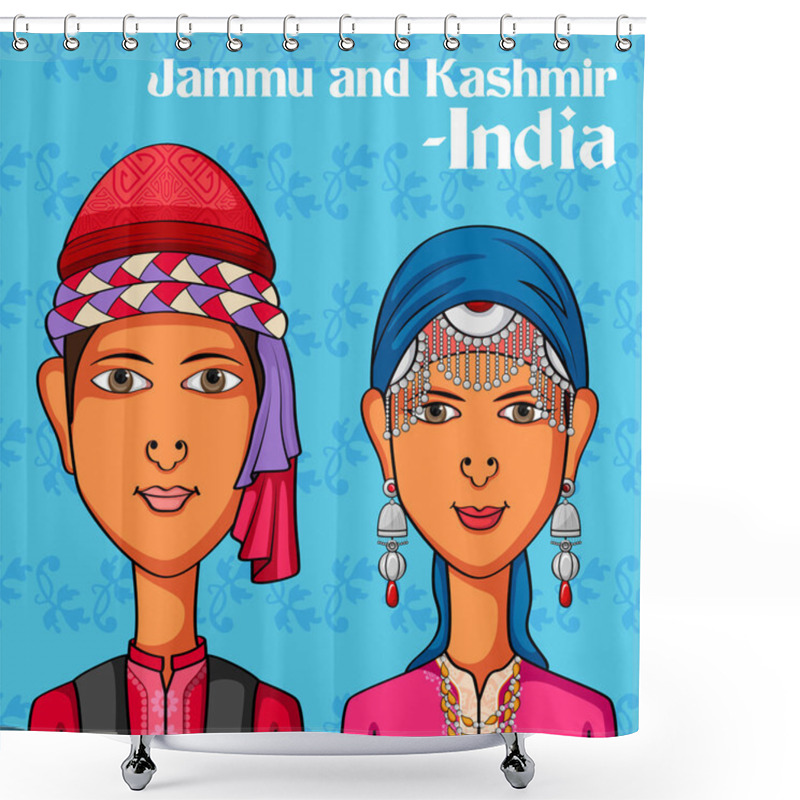 Personality  Kashmiri Couple In Traditional Costume Of Jammu And Kashmir, India Shower Curtains