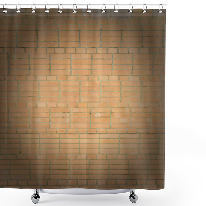 Personality  Blank Background. Wall Of Orange Brick With Vignette. Layout. The Texture Of The Stone, Even Rows. Shower Curtains