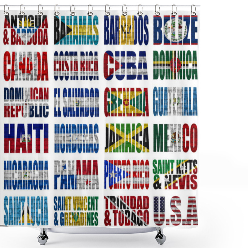 Personality  North America Countries Flag Words Shower Curtains