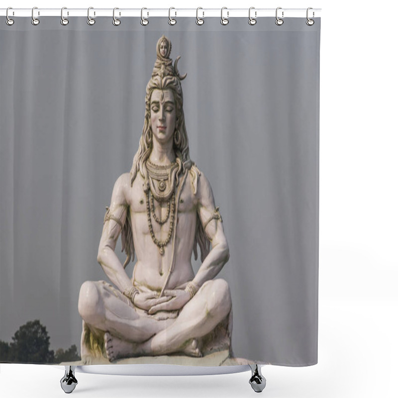 Personality  Hindu God Shiva Sculpture Shower Curtains