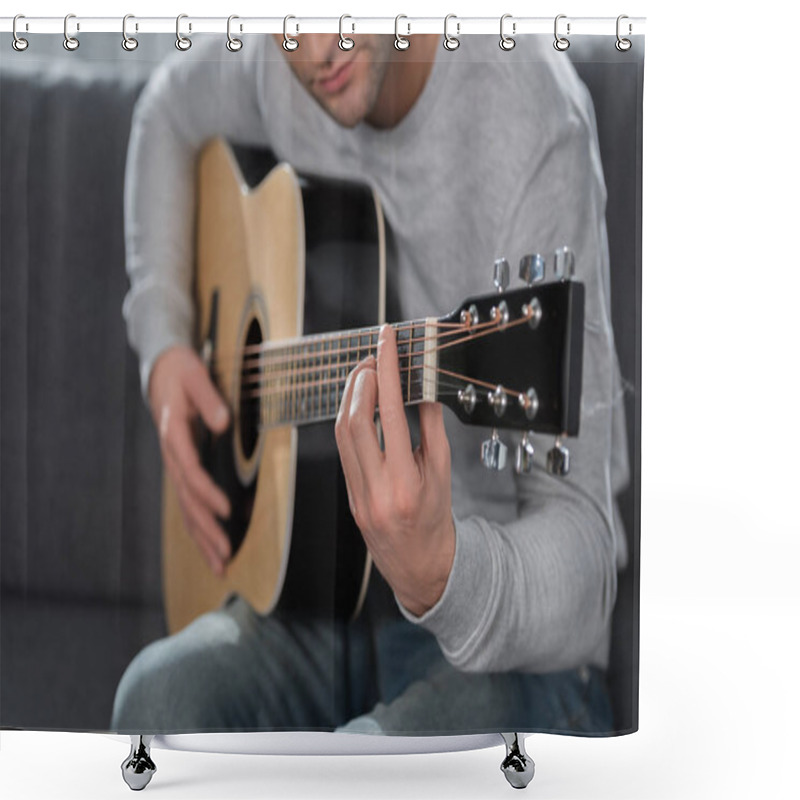 Personality  Man Playing Acoustic Guitar Shower Curtains