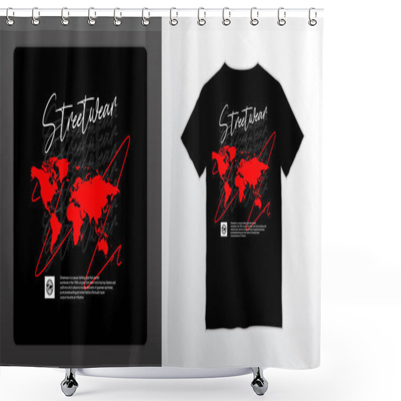 Personality  Streetwear T-shirt Design, Suitable For Screen Printing, Jackets And Others Shower Curtains