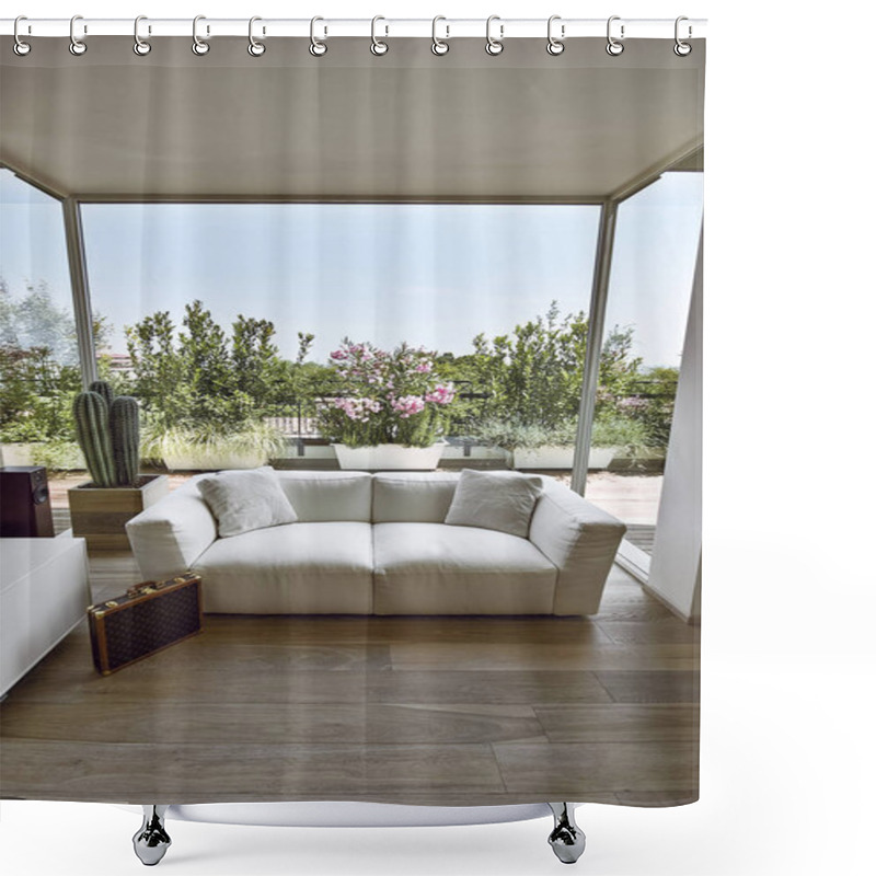 Personality  Interior View Of A  Modern Living Room  Shower Curtains