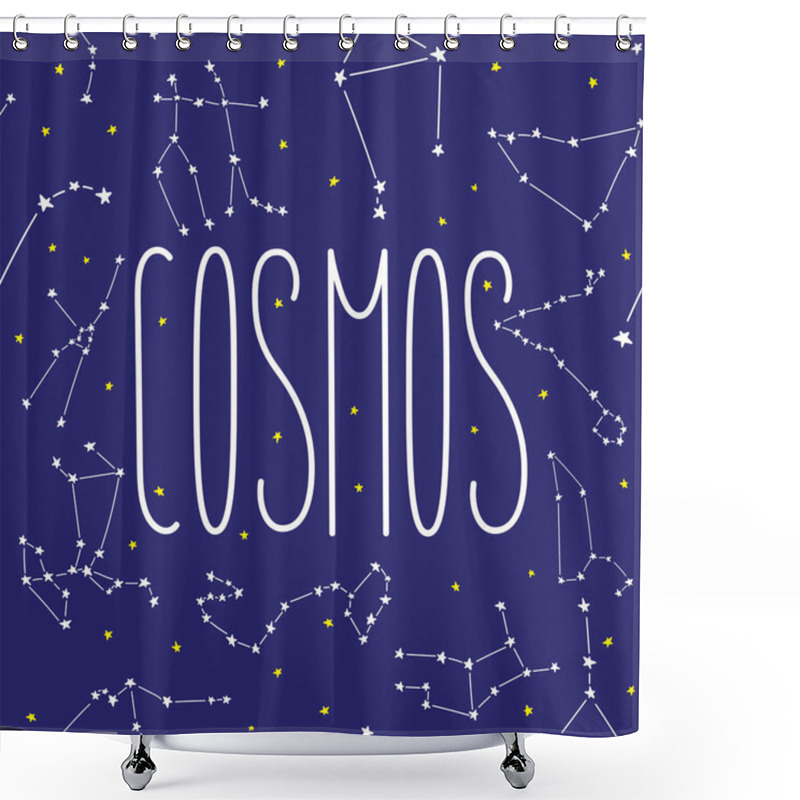 Personality  Cosmos Constellation Stars Horoscope Decoration Seamless Pattern Shower Curtains