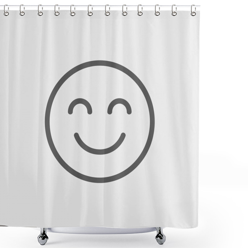 Personality  Cute Smile Thin Line Icon Shower Curtains