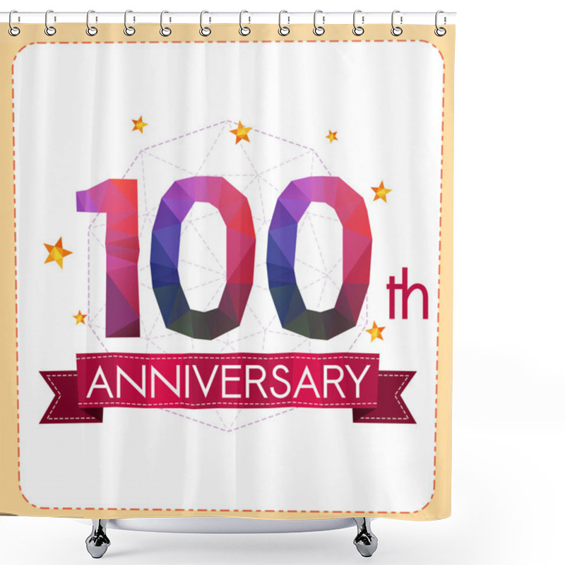 Personality  Polygonal Number Anniversary Logo Shower Curtains