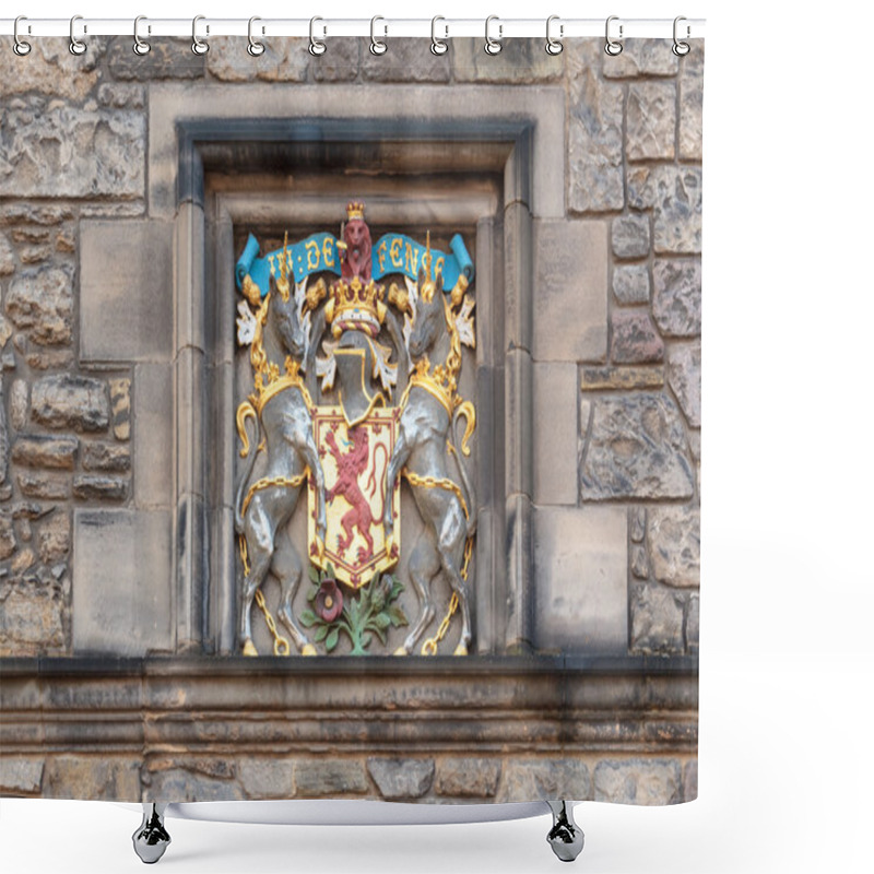 Personality  Coat Of Arms Detail In Edinburgh Castle Shower Curtains