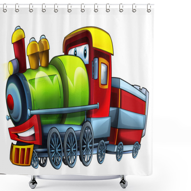 Personality  Cartoon Steam Train Shower Curtains