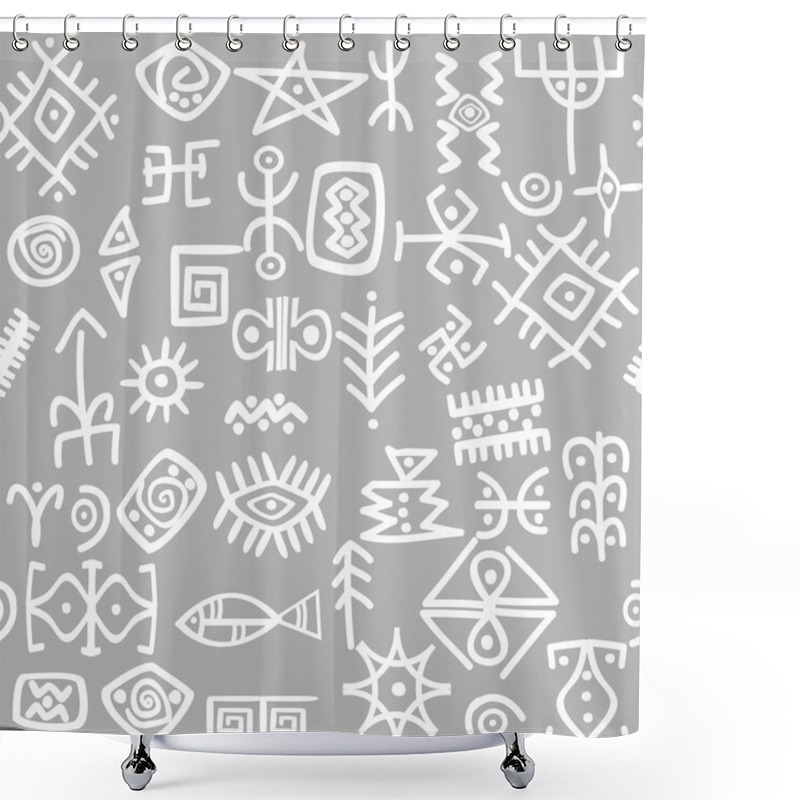 Personality  Ancient Symbols Set Seamless Shower Curtains