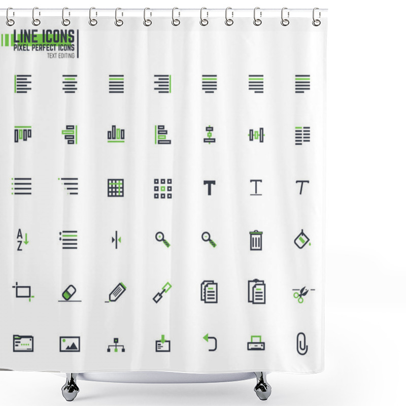 Personality  Pixel Line Text Alignment Shower Curtains