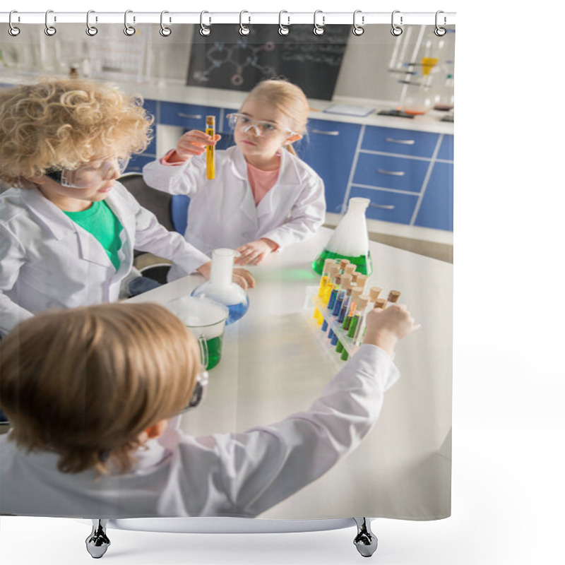 Personality  Schoolchildren Making Experiment Shower Curtains