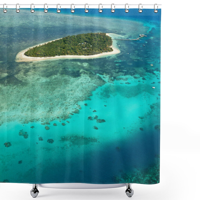 Personality  The Great Reef And Island From The High In Australia Natural Park, Concept Of Paradise Shower Curtains