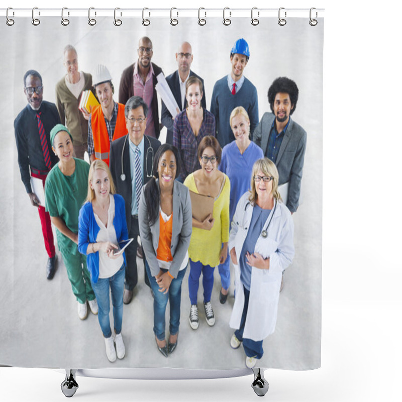 Personality  Group Of Diverse People With Various Jobs Shower Curtains