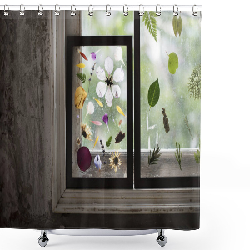 Personality  Flowers Against Window In Room, Original Photoset Shower Curtains