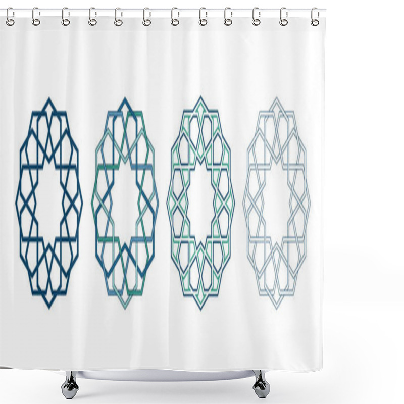 Personality  Islamic Ornament Rosette For Ramadan Greeting Card Shower Curtains