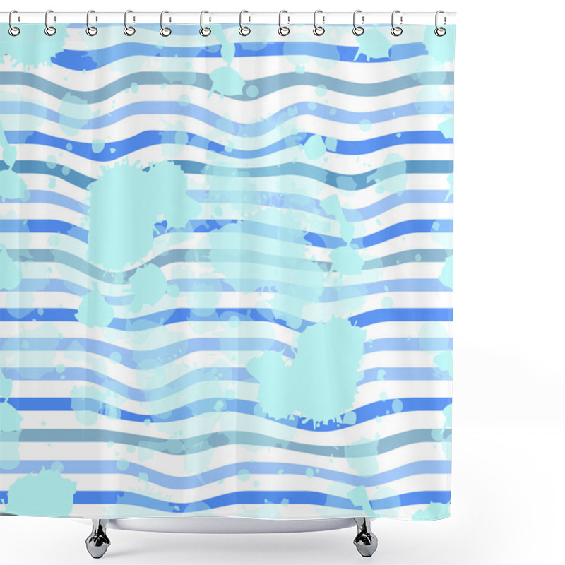 Personality  Abstract Sea Pattern With Stripes. Shower Curtains