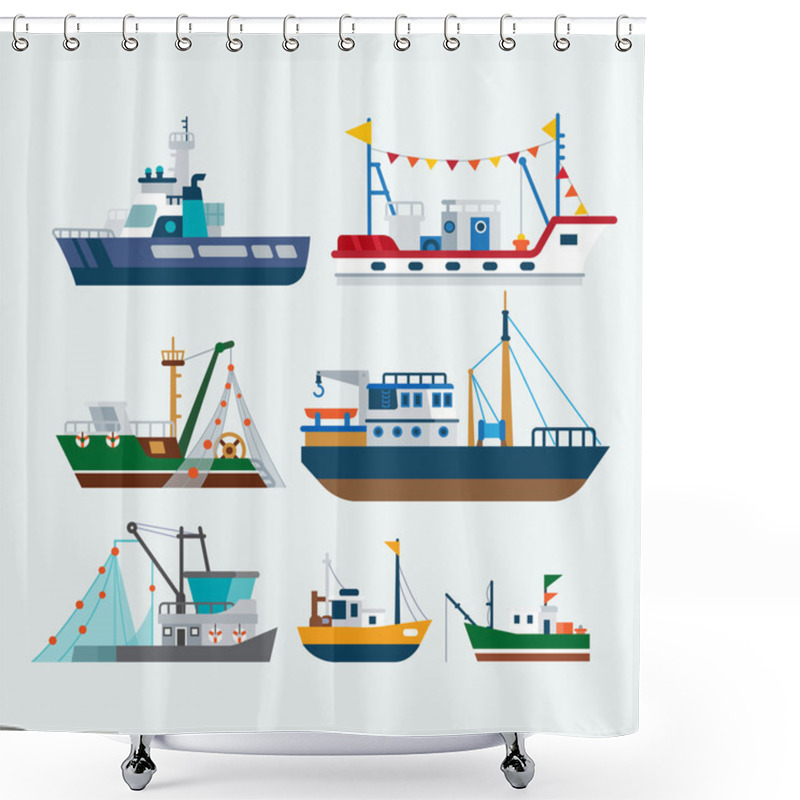 Personality   Fishing Boats And Ships Shower Curtains