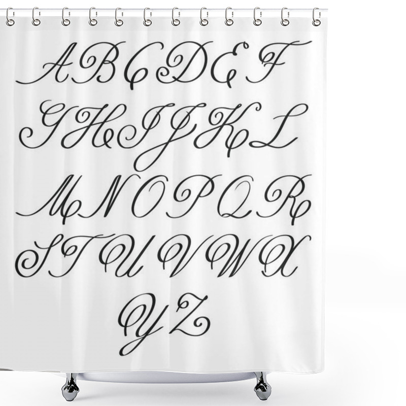 Personality  Vector Elegant Calligraphy Letters With Florishes. Monograms Shower Curtains