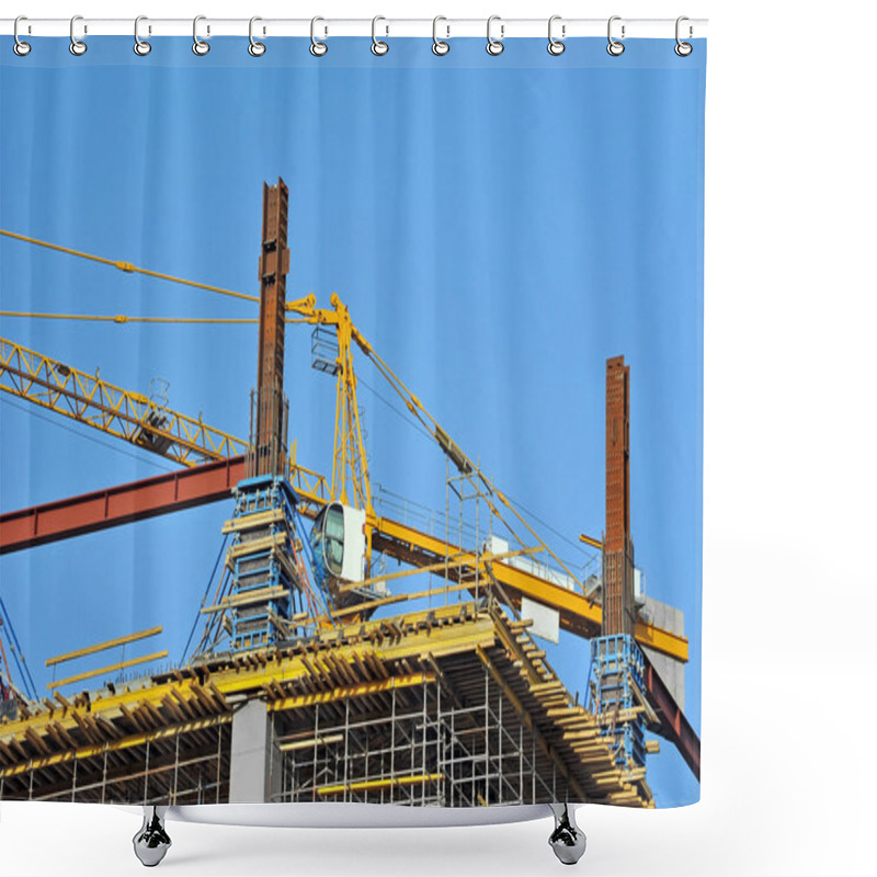 Personality  Concrete Formwork And Crane Shower Curtains