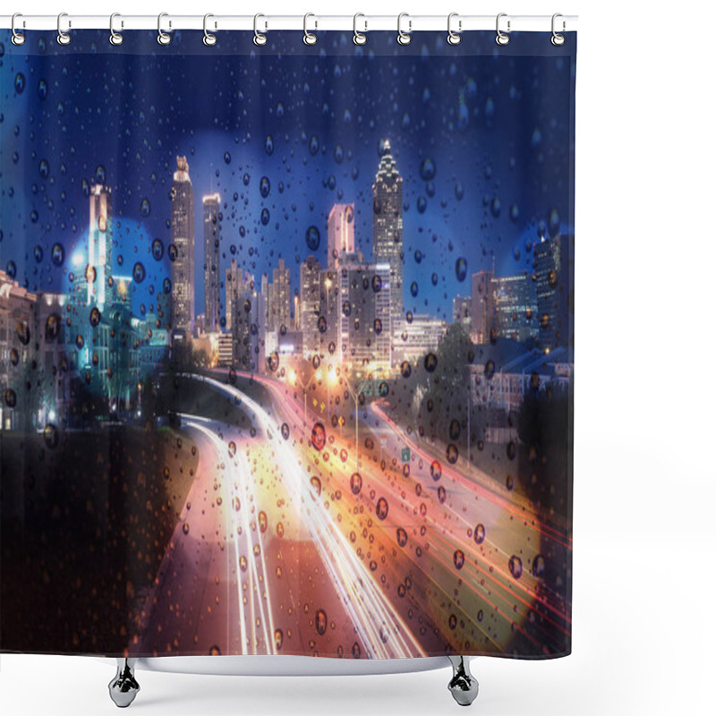 Personality  Blurred Lights Of City Lights Bokeh. City At Night. Atlanta, USA Shower Curtains