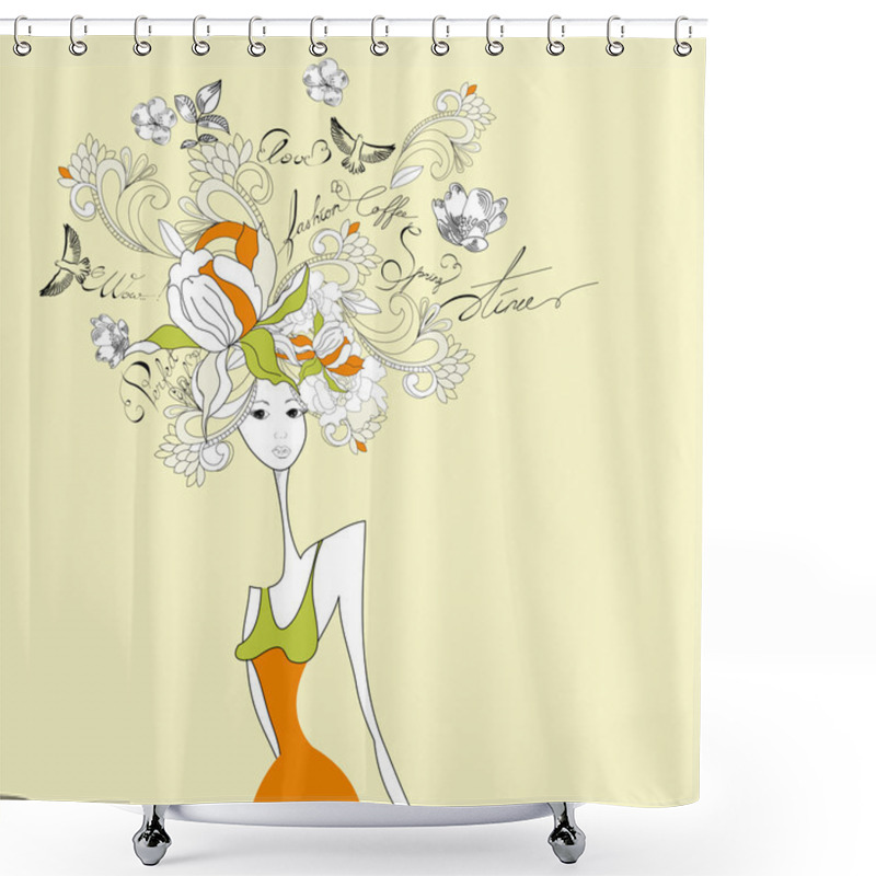 Personality  Beautiful Woman Shower Curtains