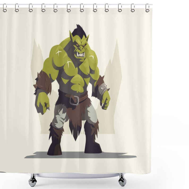 Personality  Orc Vector Flat Minimalistic Asset Isolated Illustration Shower Curtains