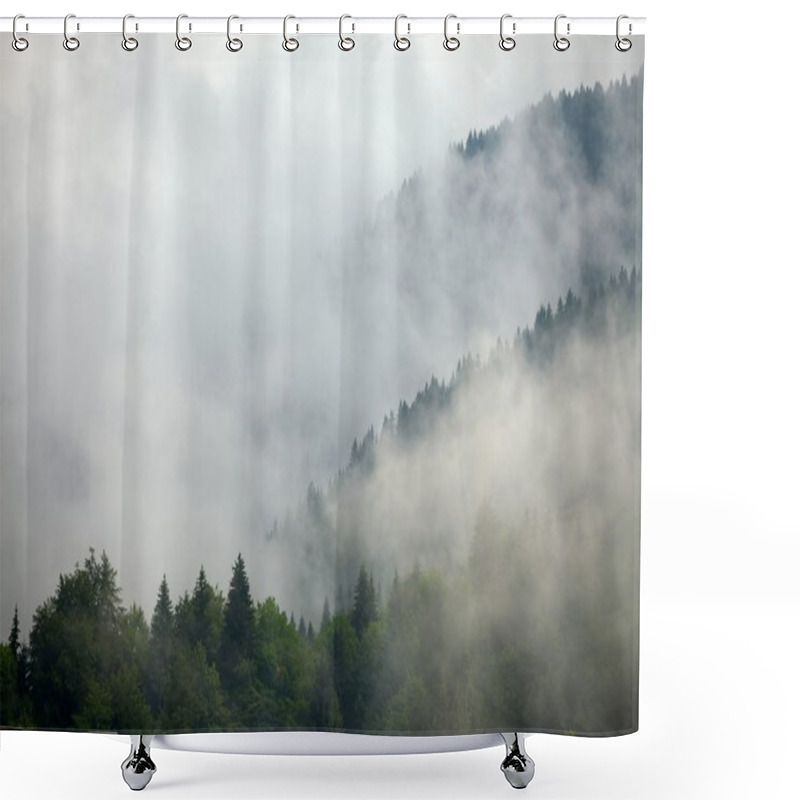 Personality  Foggy Forest Shower Curtains