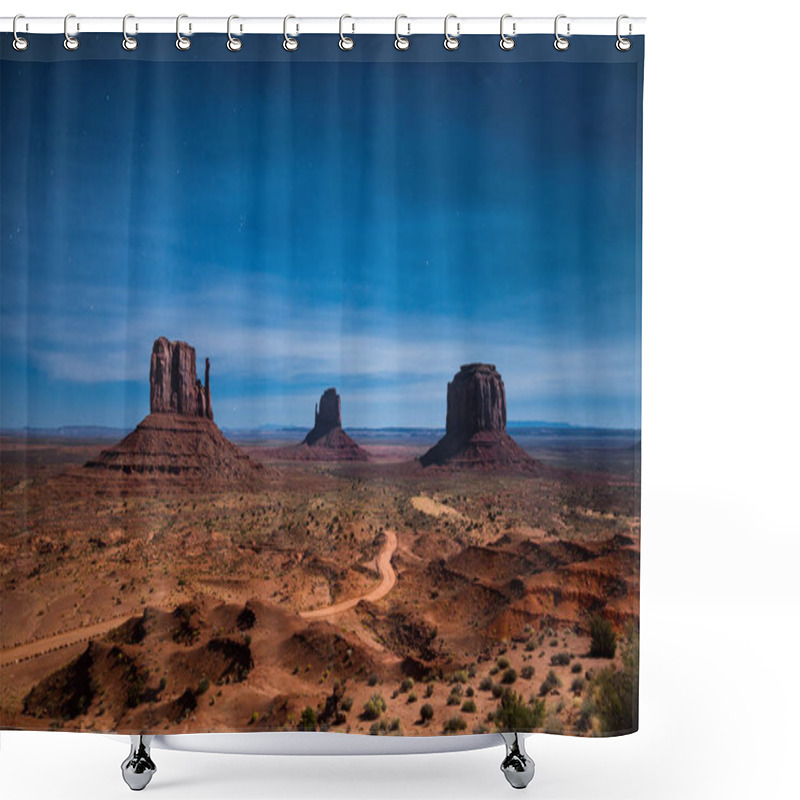 Personality  Monument Valley In Moonlight On A Starry Night, Arizona, USA Shower Curtains